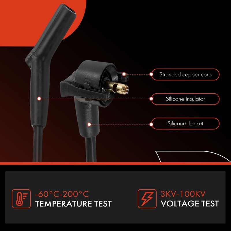 A-Premium - Juego de 6 cables de bujía de encendido
