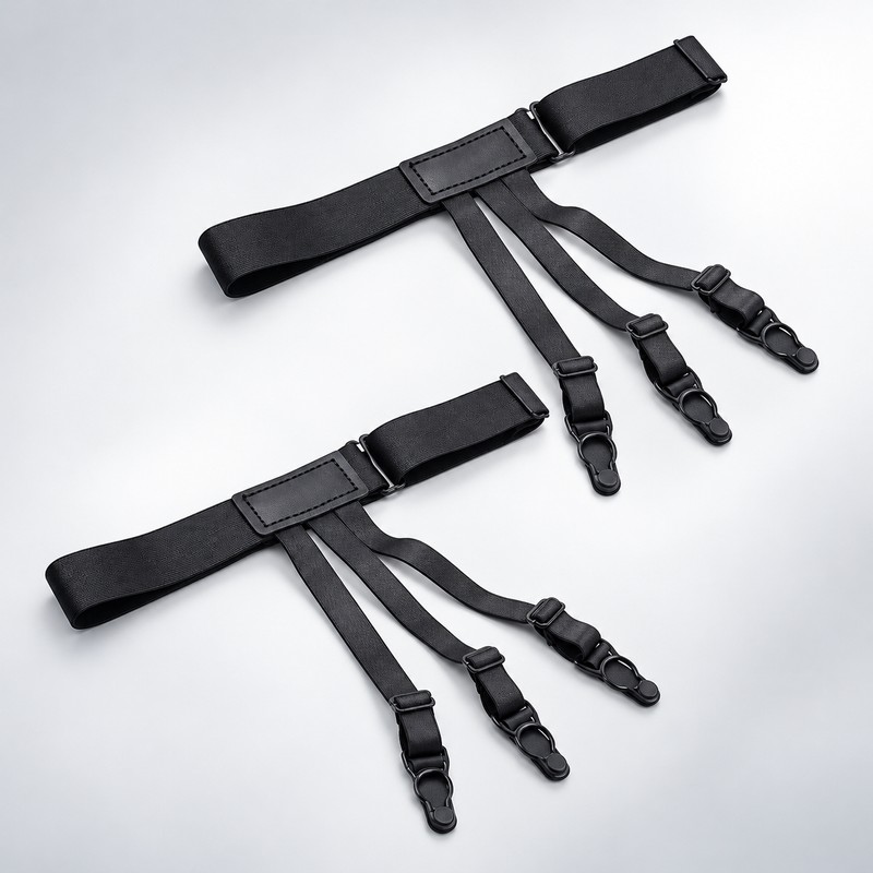 Adjustable Shirt Stays for Men – Elastic Shirt Tuckers with