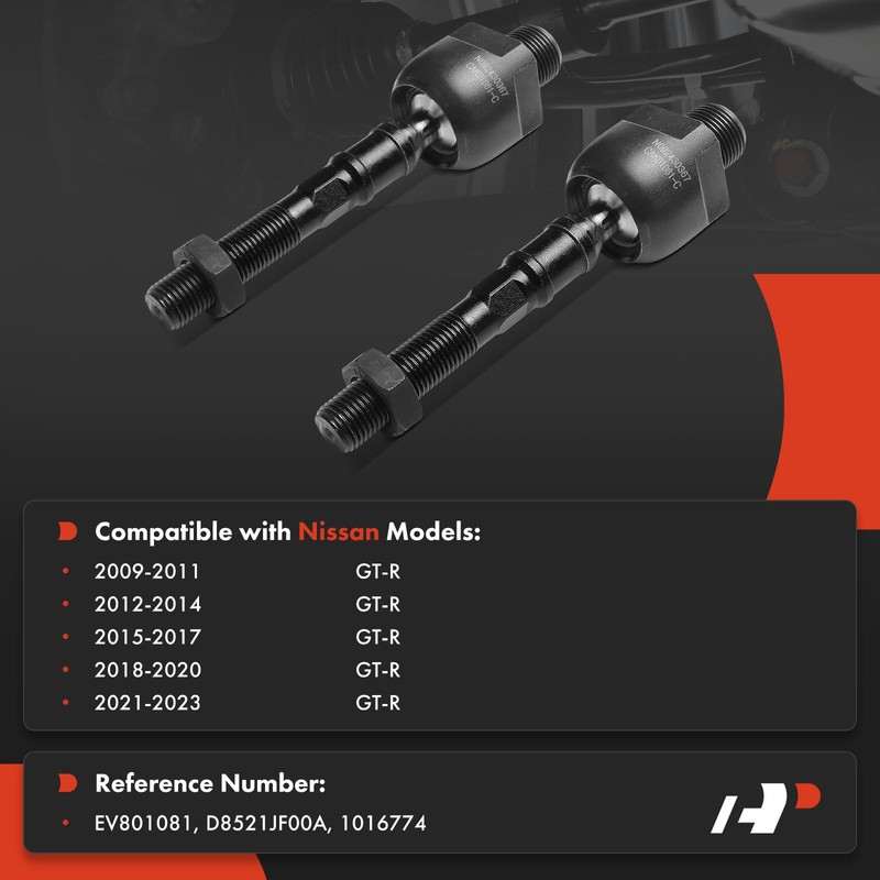 A-Premium 2 x Front Inner Tie Rod Ends, Compatible with