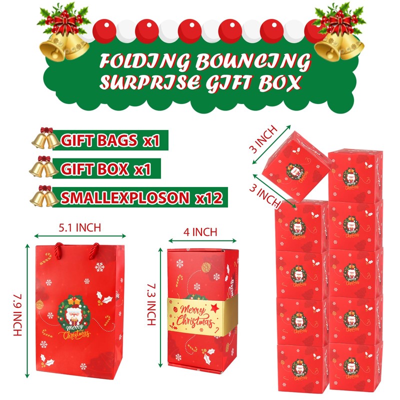 Surprise Explosion Money Box, Birthday Explosion Box, 12 Bounces Folding