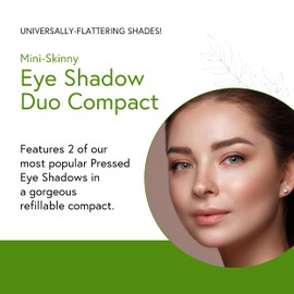 Honeybee Gardens Mini Skinny Duo Eye Shadow Compact in Tippy Taupe and Canterbury, Longlasting, Refillable & Customizable, Vegan, 26mm Pans