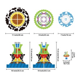 QUANZHOU SOULMAN TRADE CO.,LTD 3 Tier Story Birthday Cupcake Stand Party Decorations Floral Cupcake Holder Blue and Green Dessert Tower for Boys Birthday Theme Baby Shower Party Supplies