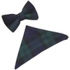Men's Black Watch Scottish Tartan Bow Tie & Hanky Set
