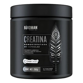 Birdman Creatina Monohidratada Vegana 250 Cápsulas 50 Servs
