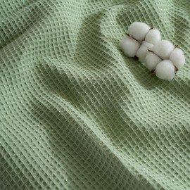 RAYME TEKSTIL - 100% Turkish Cotton Waffle Blanket Twin - Cozy, Airy, Lightweight Summer Throw Blankets - Made in Turkiye, (Mint Green, Twin Size 70" x 90" inch)