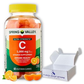 Spring Valley Vitamin C Gummies Ultra Strength- Orange Flavor, 1000mg 60ct (Pack of 1), Boxed by Fusion Shop Store