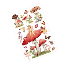 Ipetboom 1 Sheet Cute Mushroom Wall Sticker Glowing Room Decor for Bedroom Removable Wall Decal Easy to Apply Mushroom Decorations