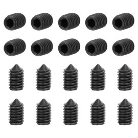 uxcell 40Pcs Set Screws M3x5mm Carbon Steel Cone Point Hex Socket Grub Screws for Machinery, Home Repairs, and Fixtures Black