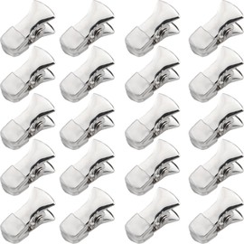 WHYHKJ 20PCS Non Slip Metal Alligator Clip Silver 19x6mm Seal Clip Flat Mouth Small Clip Clothing Accessories Clip Used as Sweater Badge Glasses Clothing Pants Non Slip Clip