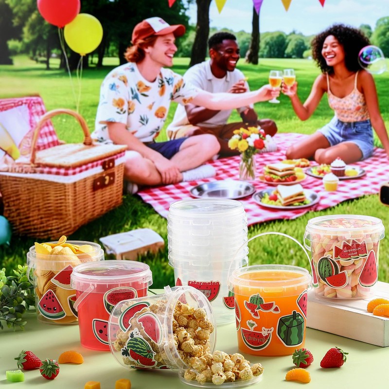 PerKoop 20 Pcs 32 oz Ice Cream Buckets with Lids