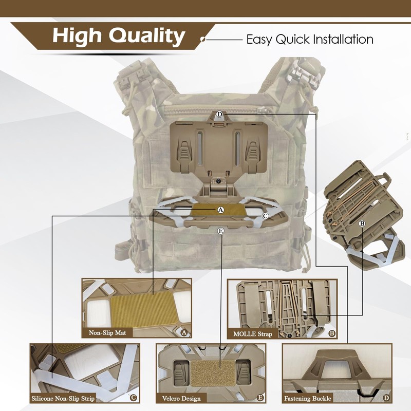 PAASTAI Tactical Plate Carrier Vest Accessories Phone Holder，Molle Vest Attachments