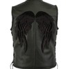 Midnight Black Angel Wings Embroidered Patches 14” | "Saints &