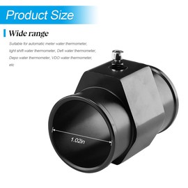 Osilly Car Water Temp Joint Pipe, 26mm Aluminum Automatic Temperature Gauge Adapter with 2 Hose Clamps 1 Screw, Radiator Sensor Connector for Vehicle Meter, DEPO and VDO, Universal Fit