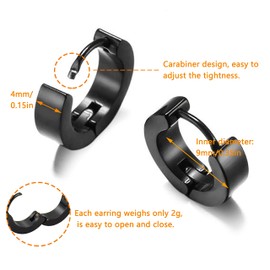 LENTQIUTT 3 Pairs Titanium 316L Stainless Steel 14mm Round Earrings for Men and Women, Allergy Free Stud Earrings (Gold Silver Black), Stainless Steel