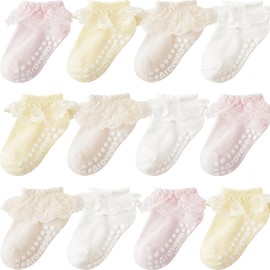 Aroveea Baby Toddler Socks Grip Non Slip Boys Girls Cotton 12 Pack for 3-5T Kids Ankle Cute Socks 6M-7Years