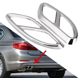1Pair Car Tail Muffler Tip Pipe Cover Trims for Benz C Class w205 Coupe GLC B Class w246 E class w212 w213 C207 Coupe A class w176 (Silver)