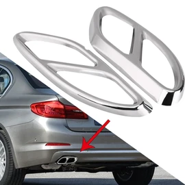 1Pair Car Tail Muffler Tip Pipe Cover Trims for Benz C Class w205 Coupe GLC B Class w246 E class w212 w213 C207 Coupe A class w176 (Silver)