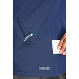 Med Couture Women's Scrub Warm-Up Jacket Raglan with 4 Pockets with Ultra Soft and Durable Fabric - MC7660, L, Navy