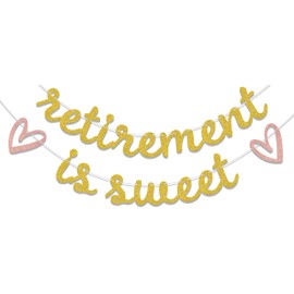 Retirement Is Sweet Banner,Retirement Party Decorations,Farewell Decorations Party Decor,We Will Miss Sweet You Decorations Supplies Gold