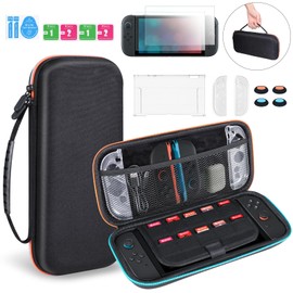 LONGYI Tasche Kompatibel mit Switch 2, Stoßfest und Wasserdicht Harte Tragetasche Schutztasche für Switch 2, Schutzhülle mit Aufbewahrung für 10 Spielekassette und Zubehör