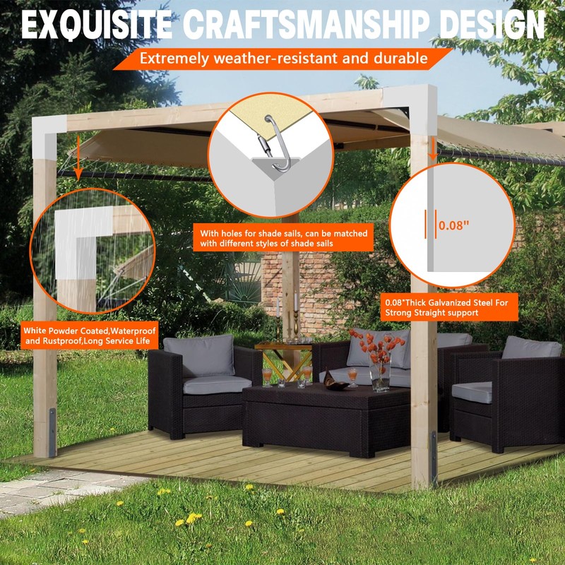 ITeVe.GD Pergola DIY Bracket Kits,2-Way L Shaped Corner Brackets for