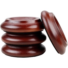 Piano Caster Cups Furniture Pads Upright Piano Caster Cups Wood Coasters Cups Floor Protectors for Furniture Furniture Floor Protectors (Reddish Brown, 4)