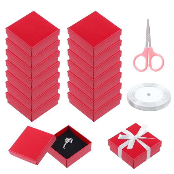 Swpeet 17Pcs 2.95 x 2.95 x 1.2Inch Red Fan Pattern
