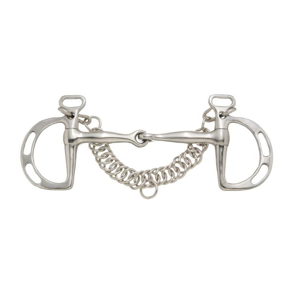 Tough 1 Kelly Silver Star Stainless Steel Slotted Kimberwicke Snaffle