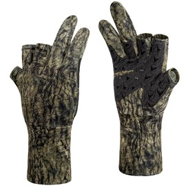 Palmyth Mens Hunting Gloves Lightweight Fingerless Camo Glove Outdoor Mossy Veil