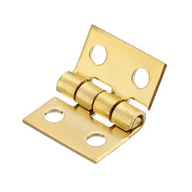 5X Small Mini Decorative Jewelry Cigar Box Hinges Brushed Brass + Nails
