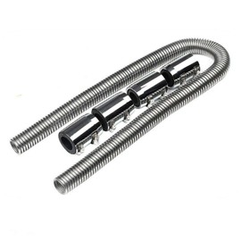 SUPERFASTRACING 48" Flexible Stainless Steel Radiator Coolant Water Hose Kit with Caps Universal