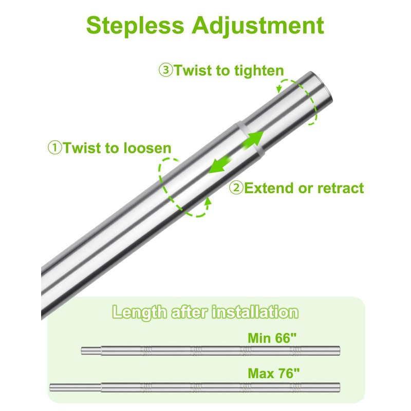 LOMILD Closet Rod, Adjustable Clothes Haning Rod 66 to 76