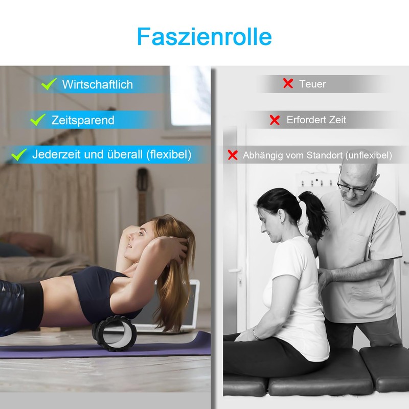 Fascia Roller, Vylaier Foam Roller 33 x 14 cm, Standard