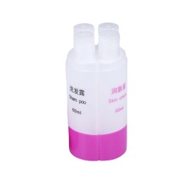 MERRYHAPY Leak Proof Travel Bottles 4-in-1 Set 60ml Shampoo Lotion Toiletries Containers Pp Plastic for Travel