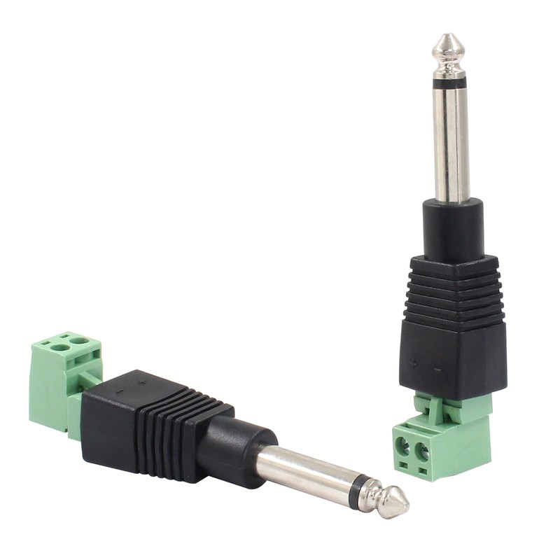 Bonsicoky 2 Pcs 6.35mm Replacement Repair Plug, Jack TS 2