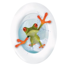 Wandkings Crazy Frosch, WC Deckel Aufkleber Sticker, 30 x 40 cm