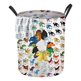 G2TUP Wing Dragon Darkstalker Storage With Handles Bucket Dragons Gift Dragon Tribes Foldable Storage Bucket Wings Dragon Bookish Merch (F Dragon LB)
