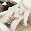 KAKABUQU Easter Bunny Throw Pillow Cover 18 x 18 Set