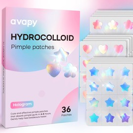 Pimple Patches Blue Pink Star Heart Flower 12MM 36PCS Hologram