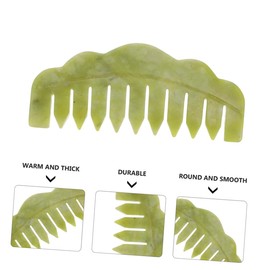 LALAFINA Gua Sha Hair Comb 2pcs Massage Comb Face Massage Tools Scalp Comb Lady Tools Green Jade Comb Jade Comb Scalp Massager Jade Hair Comb