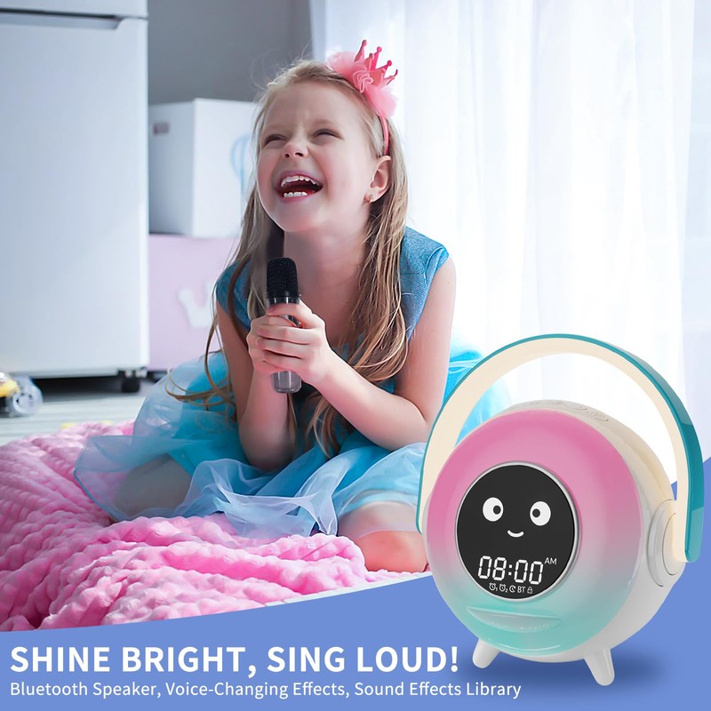 LOVME Toddlers Sleep Training Clock, Kids Alarm Clock with Bluetooth