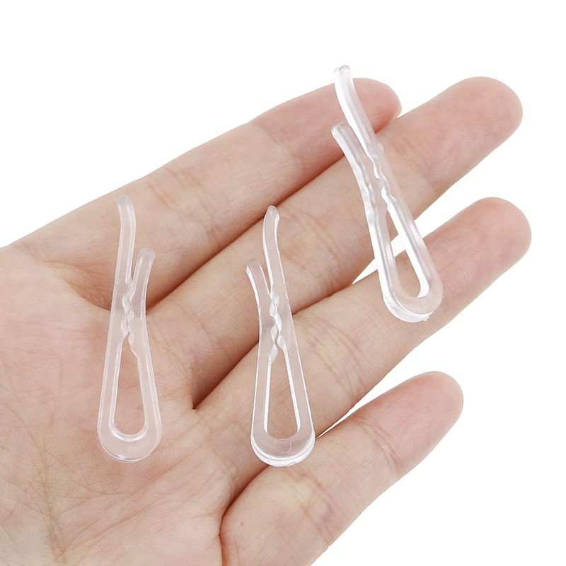200 Pcs Plastic Alligator Clips Garment Clips with Teeth Clear