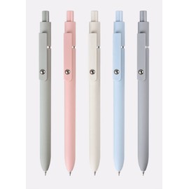 Toshine Smooth Writing Pens Aesthetic Pens Retractable Quick Dry Gel Ink Pens Fine Point 0.5mm Black Ink Gel Pens for Office School 5pcs Morandi Pens