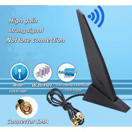 External WiFi 6 6E Antenna 2.4G/5G Magnetic Base Antenna PC Desktop Computer for Asus Rog Strix Z690 B460 B360 H610 H670 M13H M12 M11 WiFi 2T2R Motherboard Card (Cable 80cm/2.7ft)