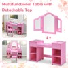 INFANS Kids Vanity, 2 in 1 Princess Makeup Desk and