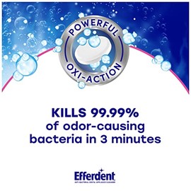 Efferdent Tabletas limpiadoras de dentaduras antibacterianas originales, Limpieza completa, Multicolor, 126 Count (Pack of 1)