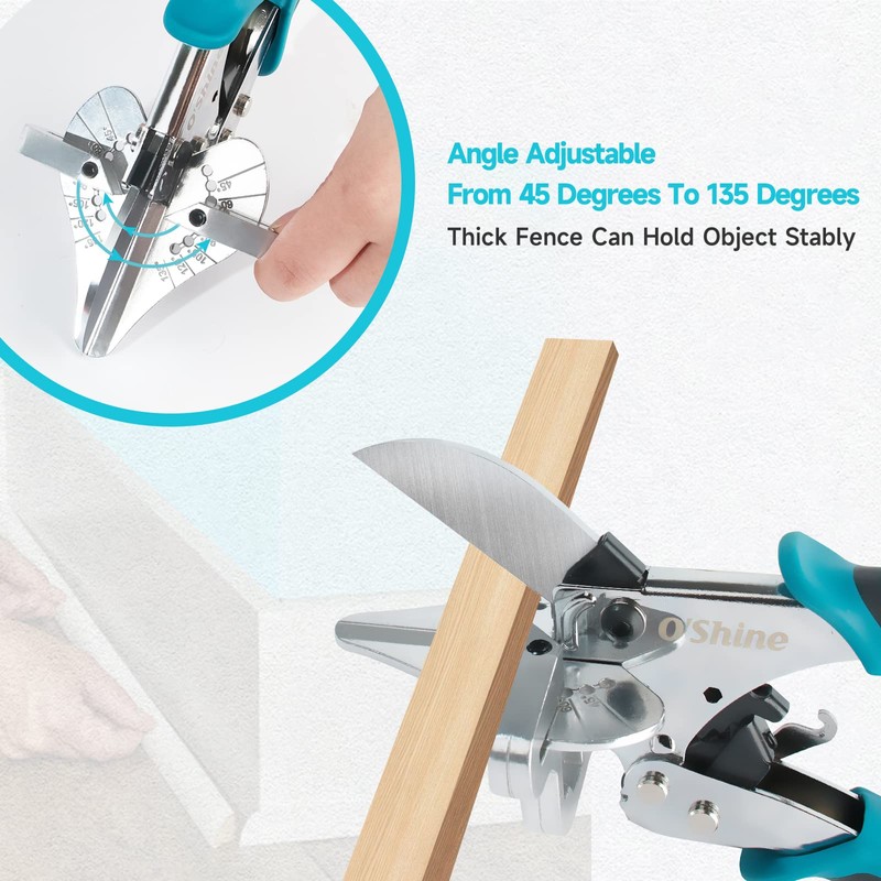O’Shine Ratchet Miter Shears Expert for Angular Cutting Molding Crafting