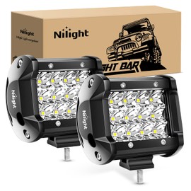 Nilight Led Pods 2PCS 4Inch 36W 3600LM Spot Triple Row LED Light Bar Driving Lamp Roof Bumper Off Road LED Work Lights for Van Camper Wagon Car Pickup Golf Cart ATV UTV SUV Truck Boat 4x4