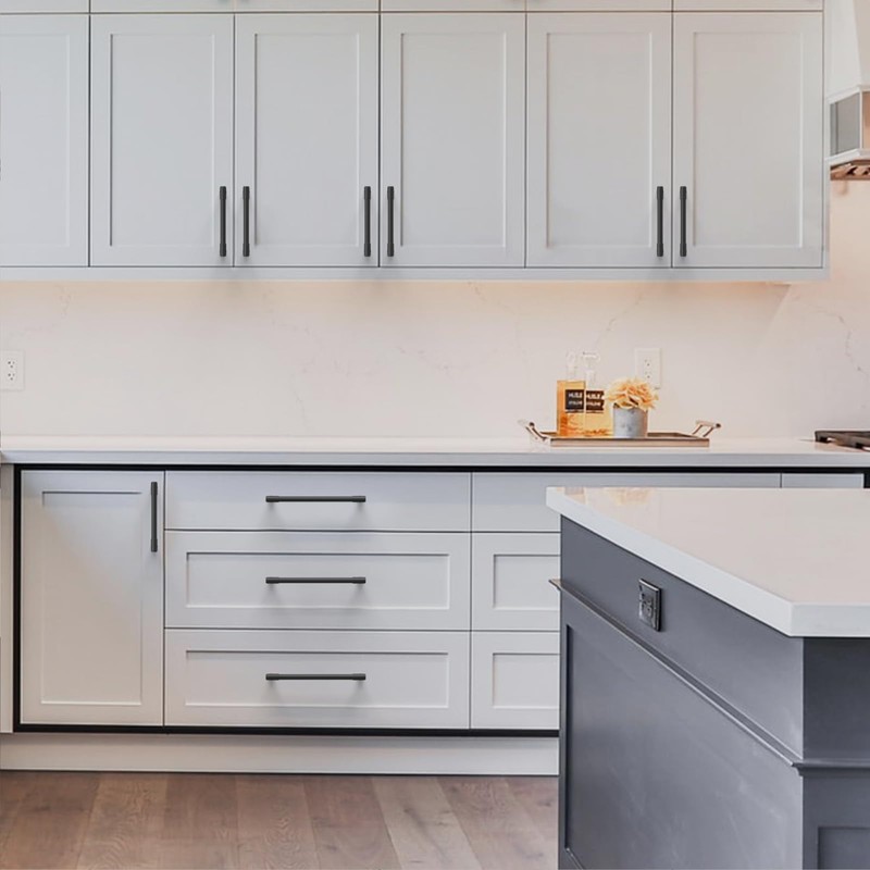 Amerdeco 10 Pack Matte Black Cabinet Pulls 5 Inch(128mm) Hole