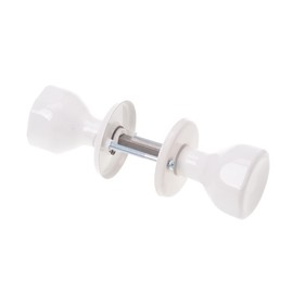 Aqbau® Door Knob, Rotatable on Round Rosette Knob Knob Door Knob Complete Set Door Knobs Including Bolts and Screws Door Handle Door Handles Knob (White)